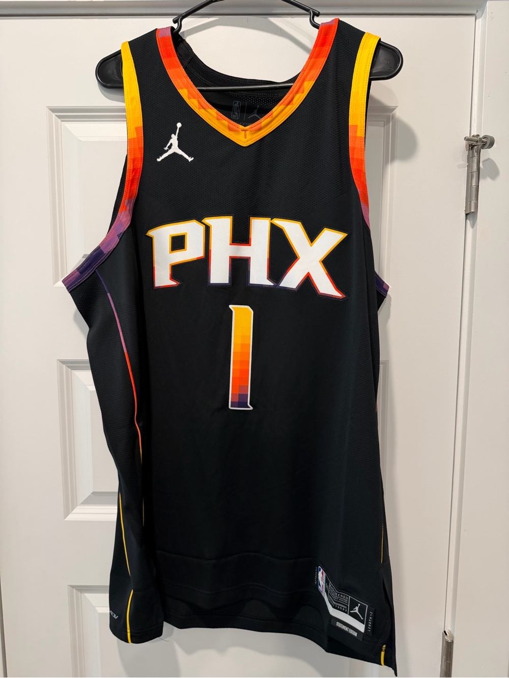 Devin Booker Phoenix Suns Jordan Authentic Jersey Black Size 52 - Picture 2 of 11